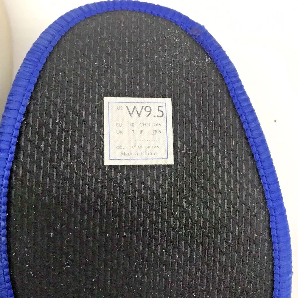 Rothy’s The Original Slip On Sneaker Womens 9.5 Black Blue Halo Removable Insole